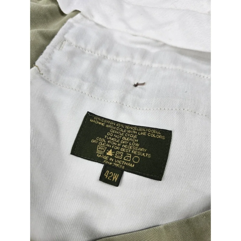 Orvis Shorts Men 42W Beige Signature Collection Flat‎ Front Chino Golf Fishing